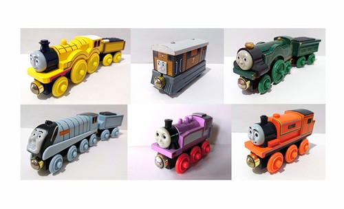 Wooden railway engines - wooden, talking