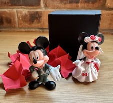 Disney Mickey And Minnie Mouse Bride & Groom Wedding Cake Topper Gift Boxed 7cm