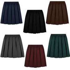 Girls Box Pleated School Uniform full Elasticated waist Skirt BUY 2 SAVE 20%