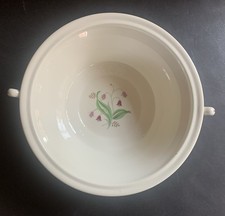 1950s Syracuse China Coralbel (Virginia, Platinum) Round Serving Bowl W. Handles