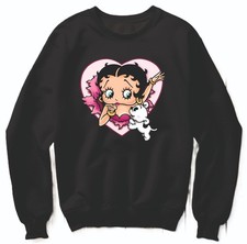 Betty Boop Sweatshirt Mens S-XXL Black  Pullover Jumper Unisex GR 08