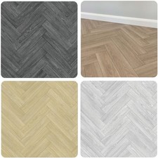 Vinyl Flooring Herringbone Wood Effect Waterproof Lino Anti-Slip Vinyl Floor