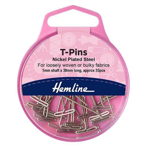 Hemline pins nickel - pins:, t-pins: