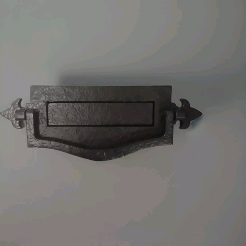 Black letterplate knocker - letterplate, c/w