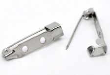 Brooch Backs Blank Fasteners - 50pcs - Silver Tone - 25mm - Jewellery Making