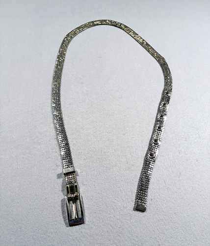 Vintage silver mesh chain belt - silver,