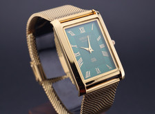 Vintage Seiko Slim GREEN GOLD Quartz Men's Wrist Watch - ( FREE SHIPPING )