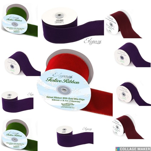 Wired edged velvet - velvet, 60mm