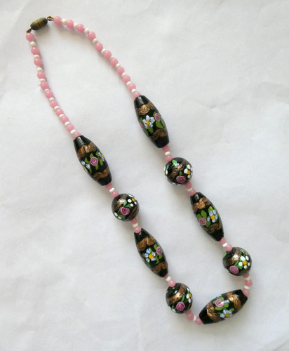 Venetian floral bead necklace - venetian,