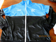 Adidas Originals 2013 Jamaica Jacket Shiny Wet Look Chile 62 Black Big Logo Sz L