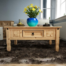 Corona Solid Pine Mexican Living Room Waxed Furniture Sideboard Bookcase Table