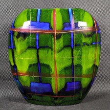 Anita Harris Purse Vase ~ TARTAN DESIGN - Signed To Base In Gold - Ht 12.5cm
