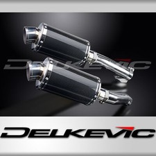 Kawasaki Z1000 2010-2016 Delkevic Slip On 9" Oval Carbon Exhaust Muffler Kit