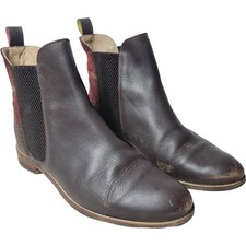 Joules Chelsea Boots Women's UK 6 Brown Leather Slip On Casual