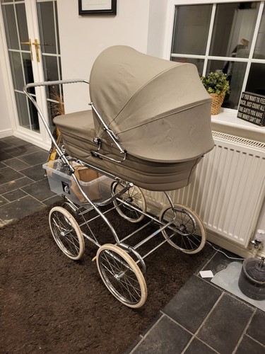 Vintage silver cross pram - silver,