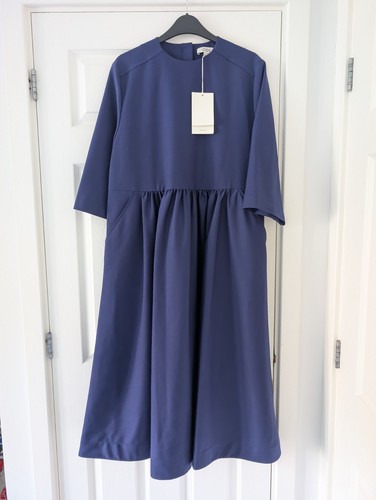 Cos navy gathered wool - cos, blend