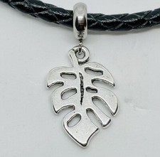 SWISS CHEESE PLANT - MONSTERA DELICIOSA European Charm & Gift Pouch- Silver Tone