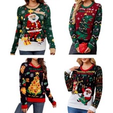 Santa Patternn Christmas Sweater with LED Lights Winter Fashion Pullover