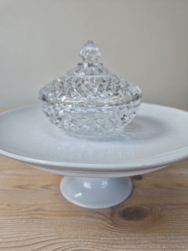 Vintage clear glass trinket - clear,