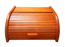 Orange Wooden Bread Bin Box Solid Container Storage Loaf Roll 16x26x30cm Small