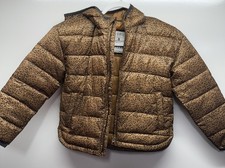 Gap Kids 100 Percent Recycled Lightweight Puffer Jacket Small Cheetah Print 