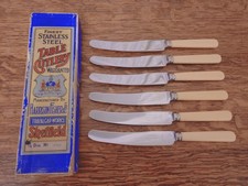 Vintage Set 6 Faux Bone Handle