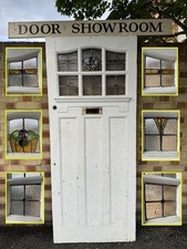 Reclaimed Victorian Stained Glass Wooden Panel Door 2065 Or 2075 x 860 Or 855mm