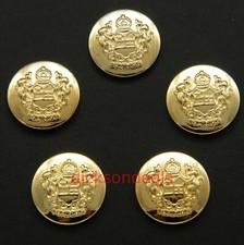 5 Military Buttons Gold Colour