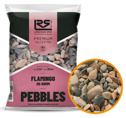 Flamingo pebbles 50mm - pebbles, 20kg