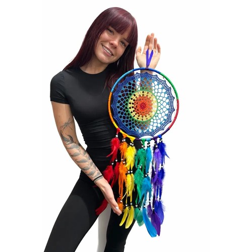 Large rainbow dream catcher - rainbow,