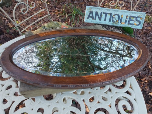 1920 antique oval oak wall - antique,