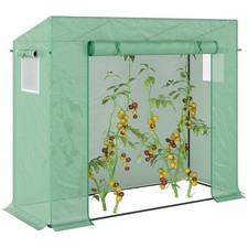 Outsunny 200x76x168cm Walk-in Garden Greenhouse Plant Warm House w/ Roll Up Door