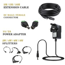 12V 1A 2A AC/DC UK Power Supply Adapter Safety Charger For LED Strip CCTV Camera