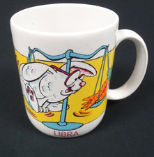 Avon Sips & Signs LIBRA Zodiac Scales Rabbit Coffee Mug Astrology