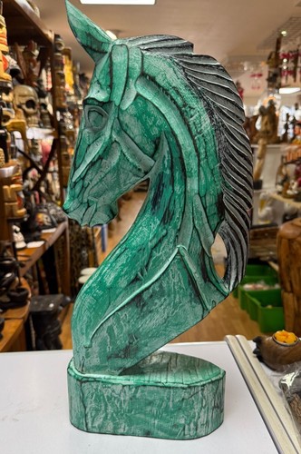 Great wooden horse head bust - horse,