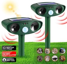 Ultrasonic Solar Cat Dog Repellent Fox Pest Scarer Deterrent Repeller Garden