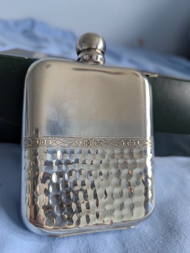 Sheffield pewter hip flask - sheffield, 6oz