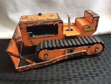 Vintage 1960s Tonka Bulldozer Orange Original Collectible Toy