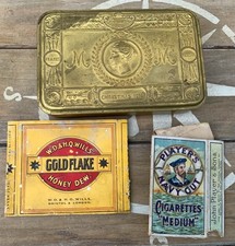 WW1 Princess Mary Christmas tin with 2 vintage cigarette packets