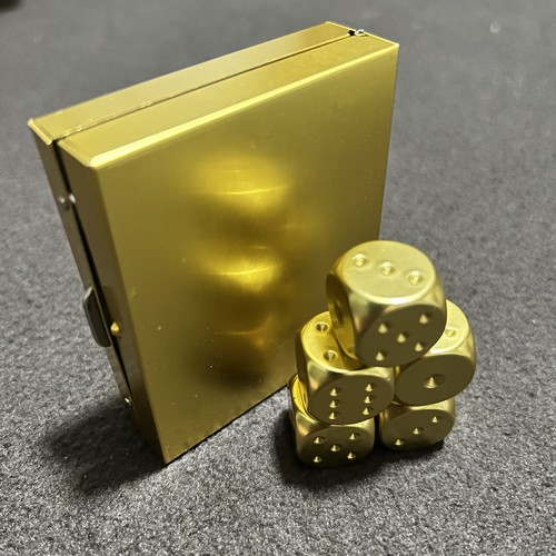 Gold metal dice set - set, in