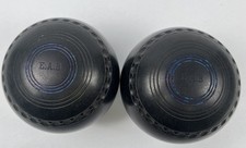 2x Henselite Bowls Super Grip Championship Bowls Size 5 Lawn Bowls Black *Marks