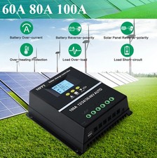 60A 80A 100A MPPT Solar Charge Controller Controller with LCD Display Dual USB 12-48V DE