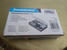 Silverline Airbrush Hobby Kit With Storage Case 22ml 6 Piece Model Work NEW