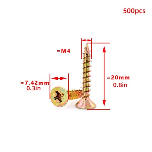 500pcs 4mm screws pans - 4mm,