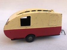 Vintage Tri-ang Minic Toys 16M Tinplate Caravan Cream & Red Good Condition