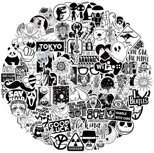 100 black and - black, random