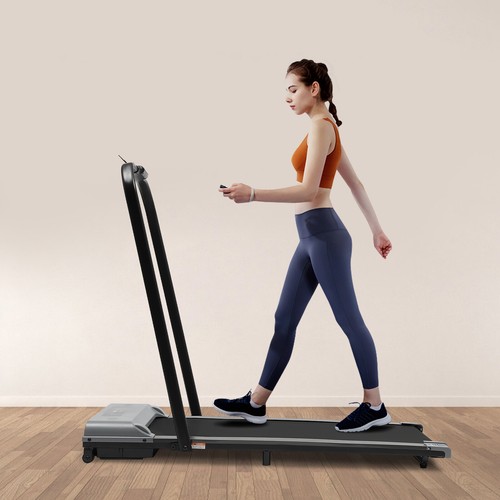 Grey foldable treadmill - grey,
