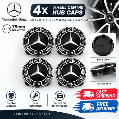 Mercedes black alloy wheel - 4x,
