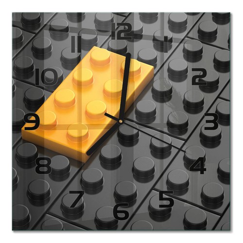 Square glass wall clock - clock, silent