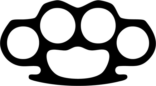 Brass knuckles vinyl decal - brass,